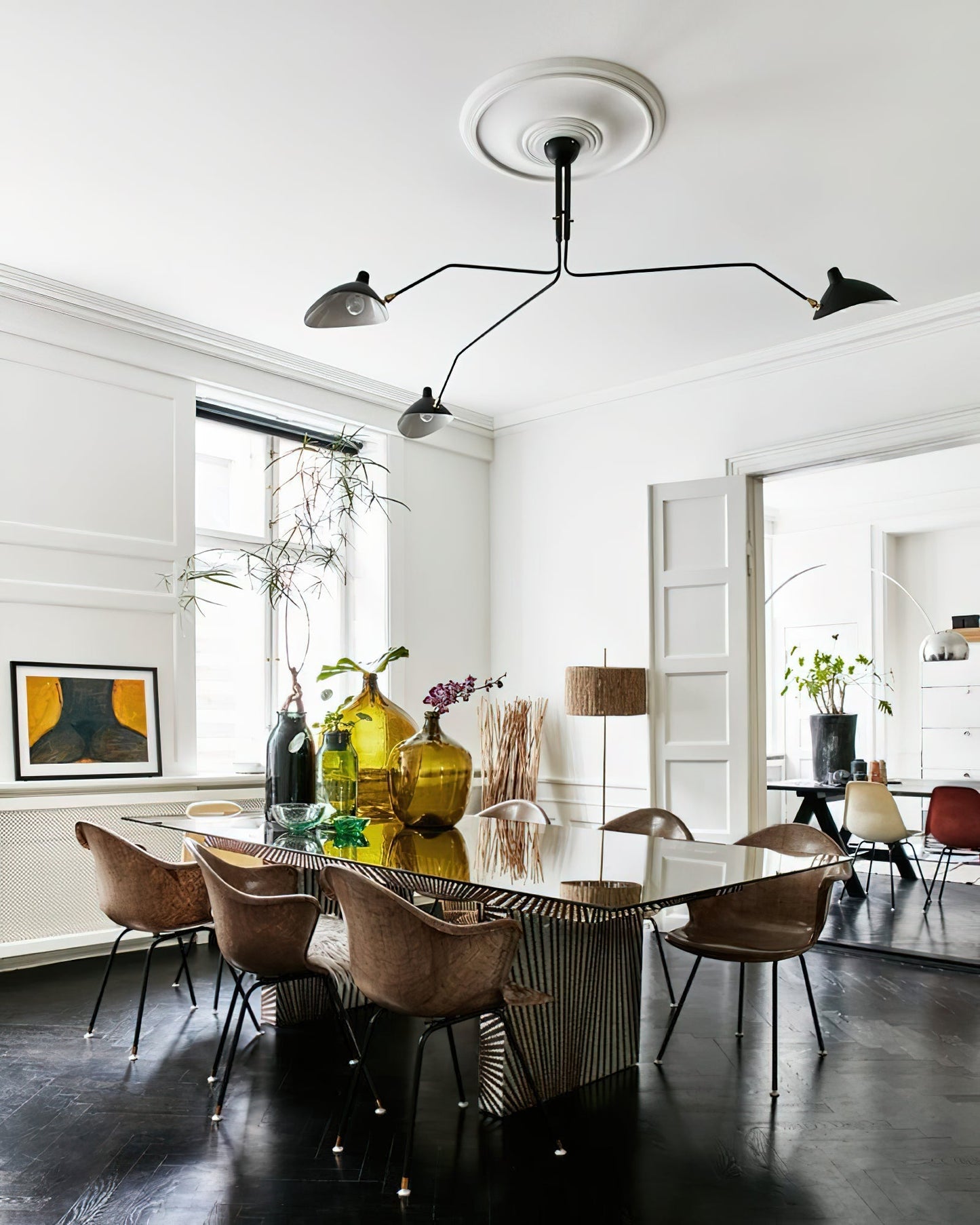 Plafondlamp Spider 3 Armen Mid-Century Modern Messing Verstelbaar Zwart Wit Grote Ruimte Restaurant Loft Stalen Armatuur Geïnspireerd Design