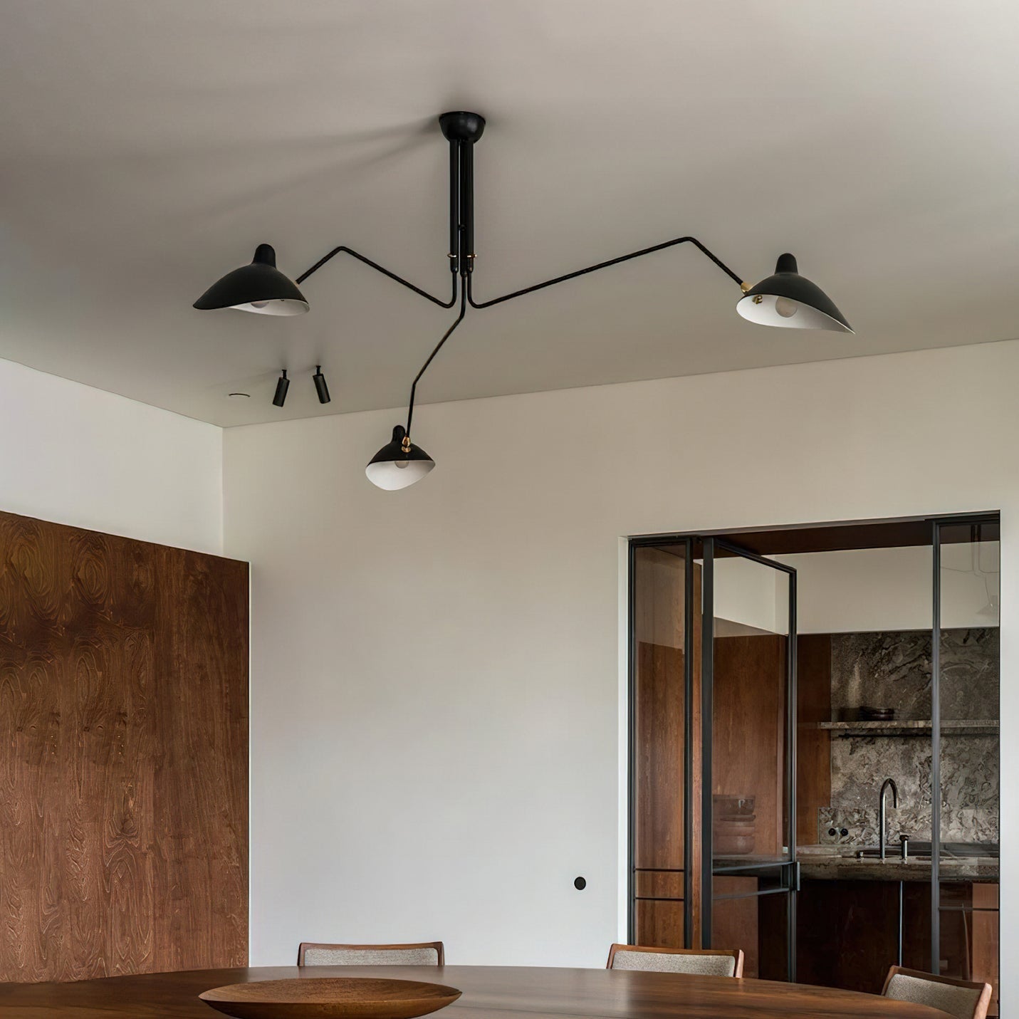 Plafondlamp Spider 3 Armen Mid-Century Modern Messing Verstelbaar Zwart Wit Grote Ruimte Restaurant Loft Stalen Armatuur Geïnspireerd Design