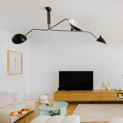 Plafondlamp Spider 3 Armen Mid-Century Modern Messing Verstelbaar Zwart Wit Grote Ruimte Restaurant Loft Stalen Armatuur Geïnspireerd Design