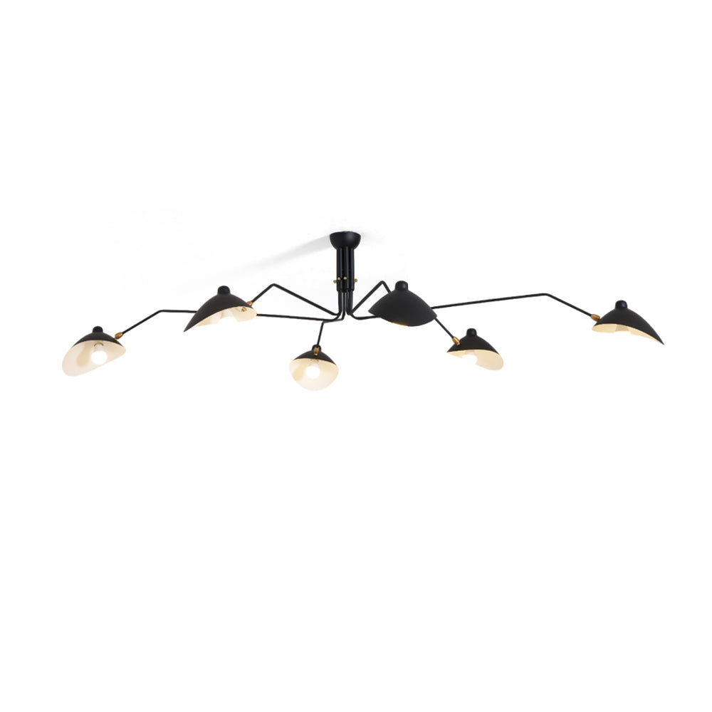 Plafondlamp Spider 3 Armen Mid-Century Modern Messing Verstelbaar Zwart Wit Grote Ruimte Restaurant Loft Stalen Armatuur Geïnspireerd Design