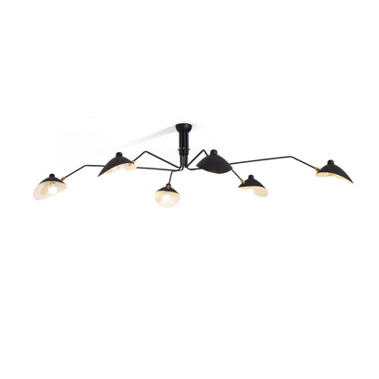 Plafondlamp Spider 3 Armen Mid-Century Modern Messing Verstelbaar Zwart Wit Grote Ruimte Restaurant Loft Stalen Armatuur Geïnspireerd Design