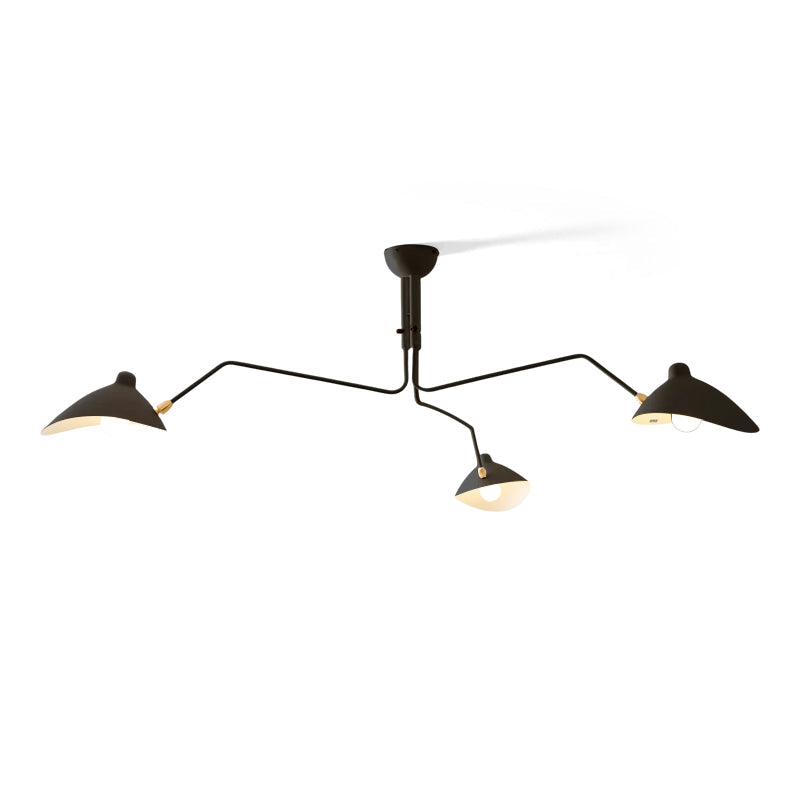 Plafondlamp Spider 3 Armen Mid-Century Modern Messing Verstelbaar Zwart Wit Grote Ruimte Restaurant Loft Stalen Armatuur Geïnspireerd Design