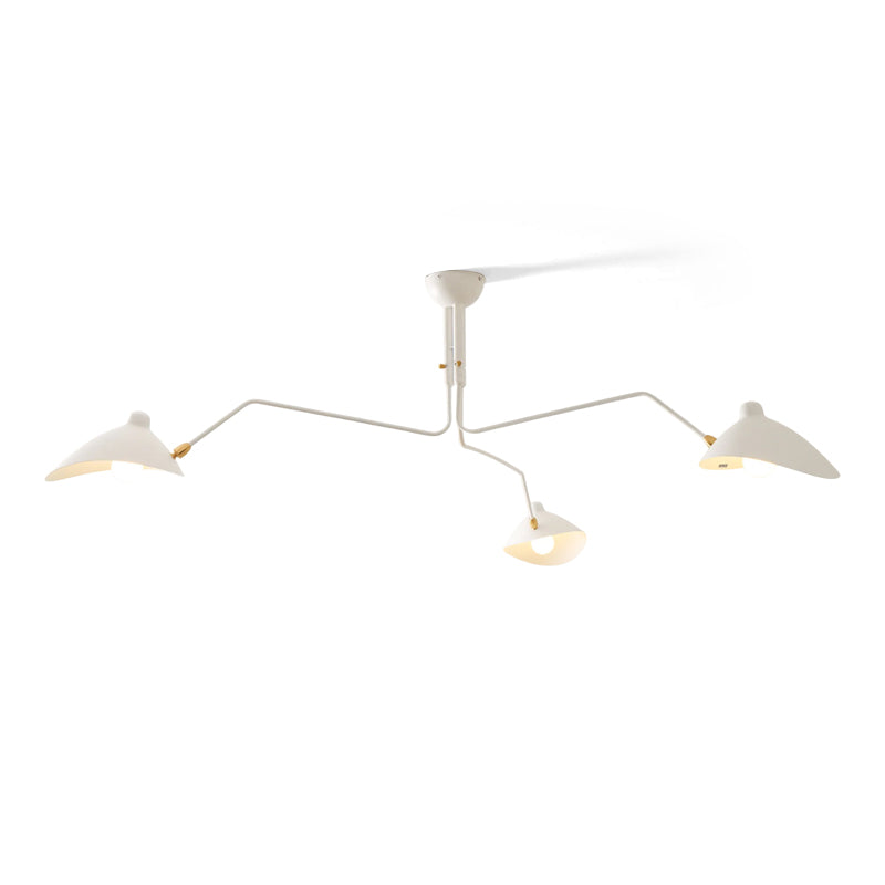 Plafondlamp Spider 3 Armen Mid-Century Modern Messing Verstelbaar Zwart Wit Grote Ruimte Restaurant Loft Stalen Armatuur Geïnspireerd Design