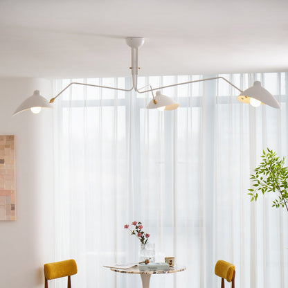 Plafondlamp Spider 3 Armen Mid-Century Modern Messing Verstelbaar Zwart Wit Grote Ruimte Restaurant Loft Stalen Armatuur Geïnspireerd Design