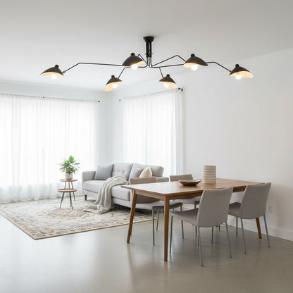 Plafondlamp Spider 3 Armen Mid-Century Modern Messing Verstelbaar Zwart Wit Grote Ruimte Restaurant Loft Stalen Armatuur Geïnspireerd Design