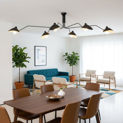 Plafondlamp Spider 3 Armen Mid-Century Modern Messing Verstelbaar Zwart Wit Grote Ruimte Restaurant Loft Stalen Armatuur Geïnspireerd Design