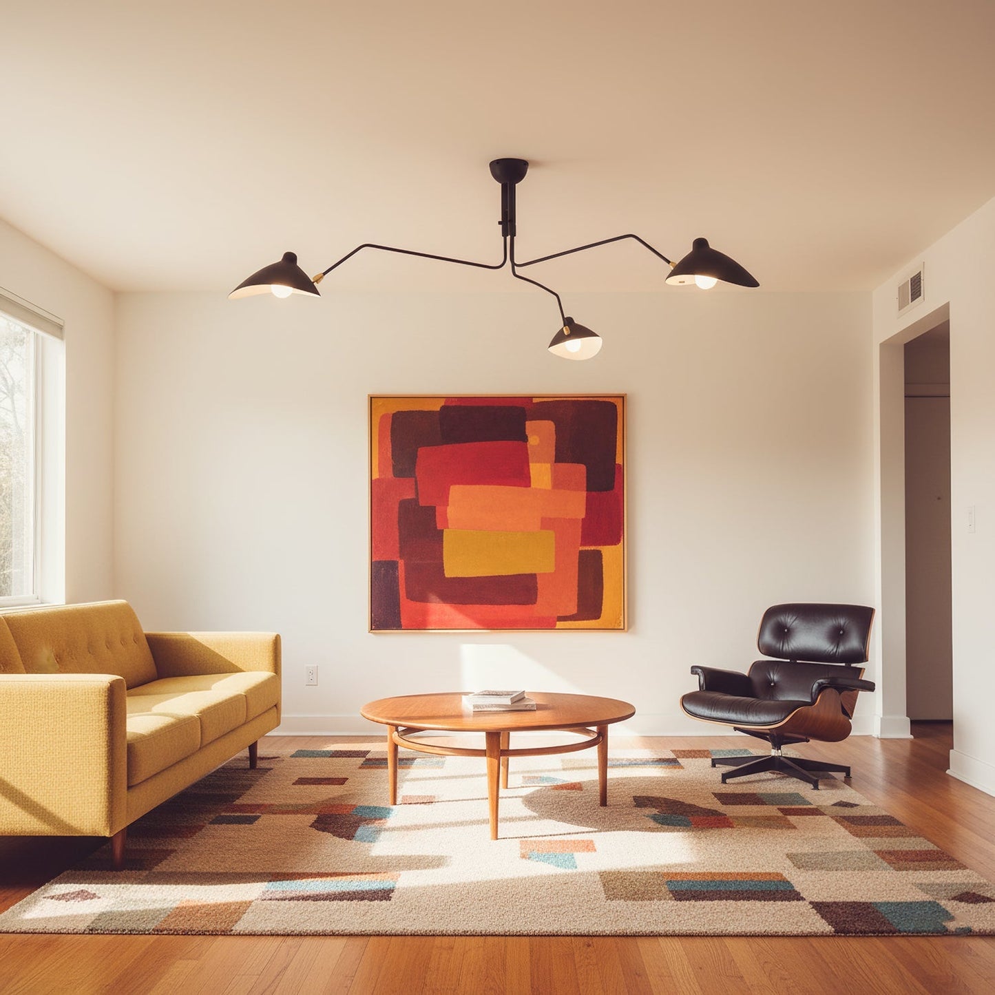 Plafondlamp Spider 3 Armen Mid-Century Modern Messing Verstelbaar Zwart Wit Grote Ruimte Restaurant Loft Stalen Armatuur Geïnspireerd Design
