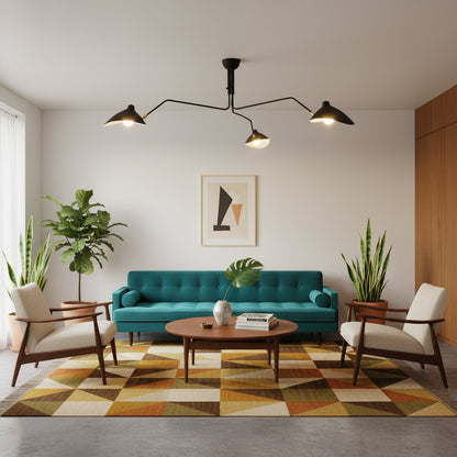 Plafondlamp Spider 3 Armen Mid-Century Modern Messing Verstelbaar Zwart Wit Grote Ruimte Restaurant Loft Stalen Armatuur Geïnspireerd Design