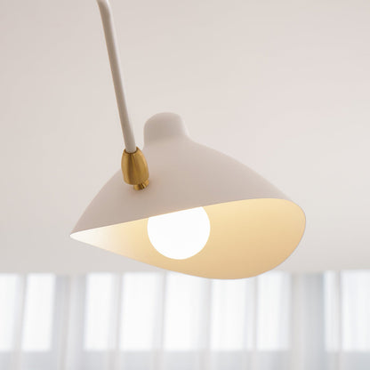 Verstelbare Spinlamp Multi-Arm Plafondlamp Industriële Design Messing Details Zwart Wit Scandinavisch Modern