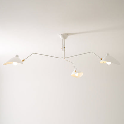 Verstelbare Spinlamp Multi-Arm Plafondlamp Industriële Design Messing Details Zwart Wit Scandinavisch Modern