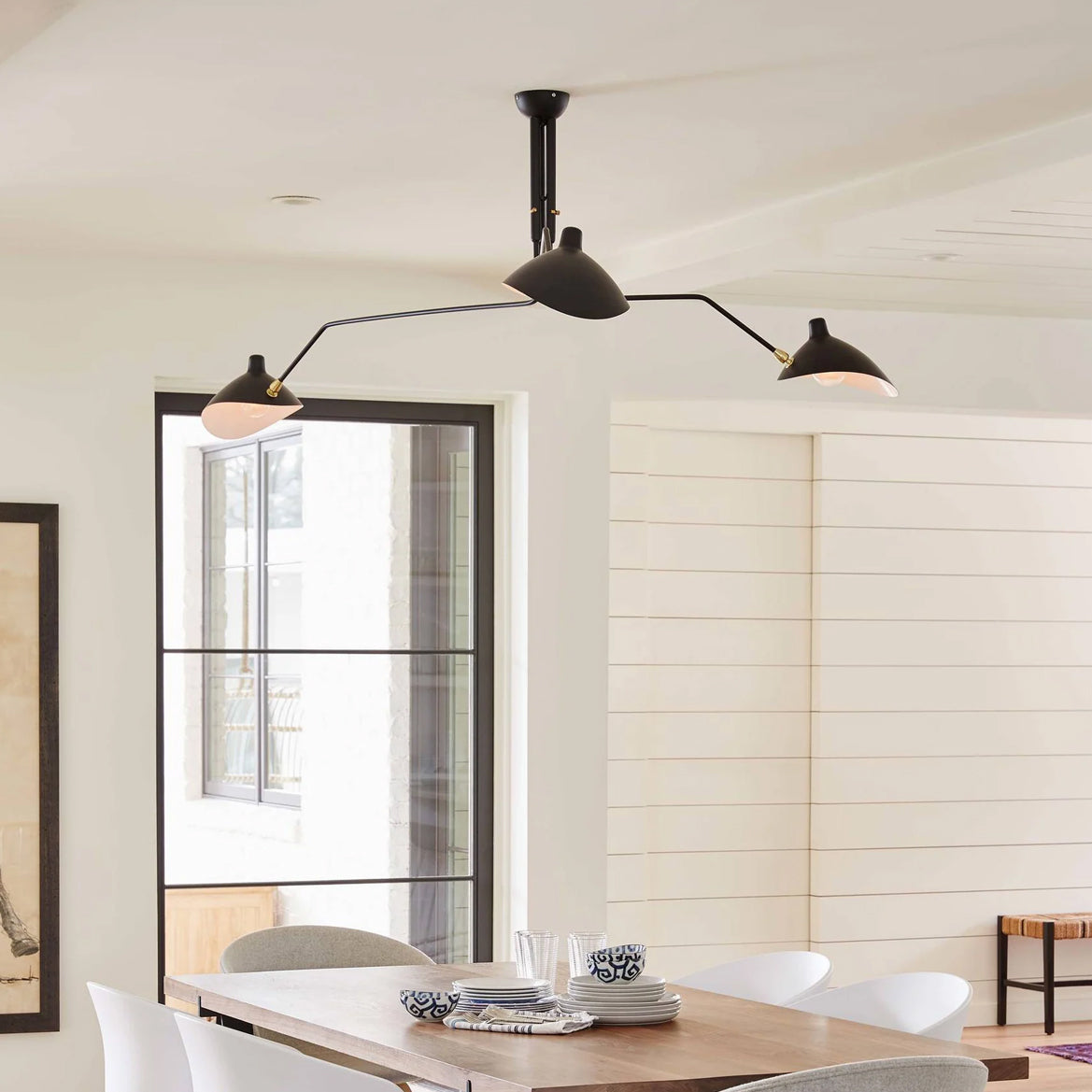 Plafondlamp Spider 3 Armen Mid-Century Modern Messing Verstelbaar Zwart Wit Grote Ruimte Restaurant Loft Stalen Armatuur Geïnspireerd Design