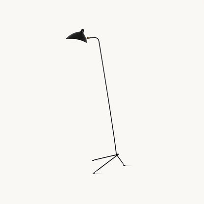 Industriële Vloerlamp Zwart Mat met Messing Accenten — Verstelbare Spot op Tripod Basis — E26/E27 fitting tot 40W — Scandinavisch Design voor Woonkamer & Leeshoek