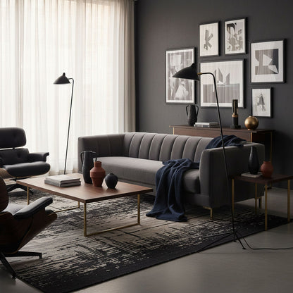 Industriële Vloerlamp Zwart Mat met Messing Accenten — Verstelbare Spot op Tripod Basis — E26/E27 fitting tot 40W — Scandinavisch Design voor Woonkamer & Leeshoek