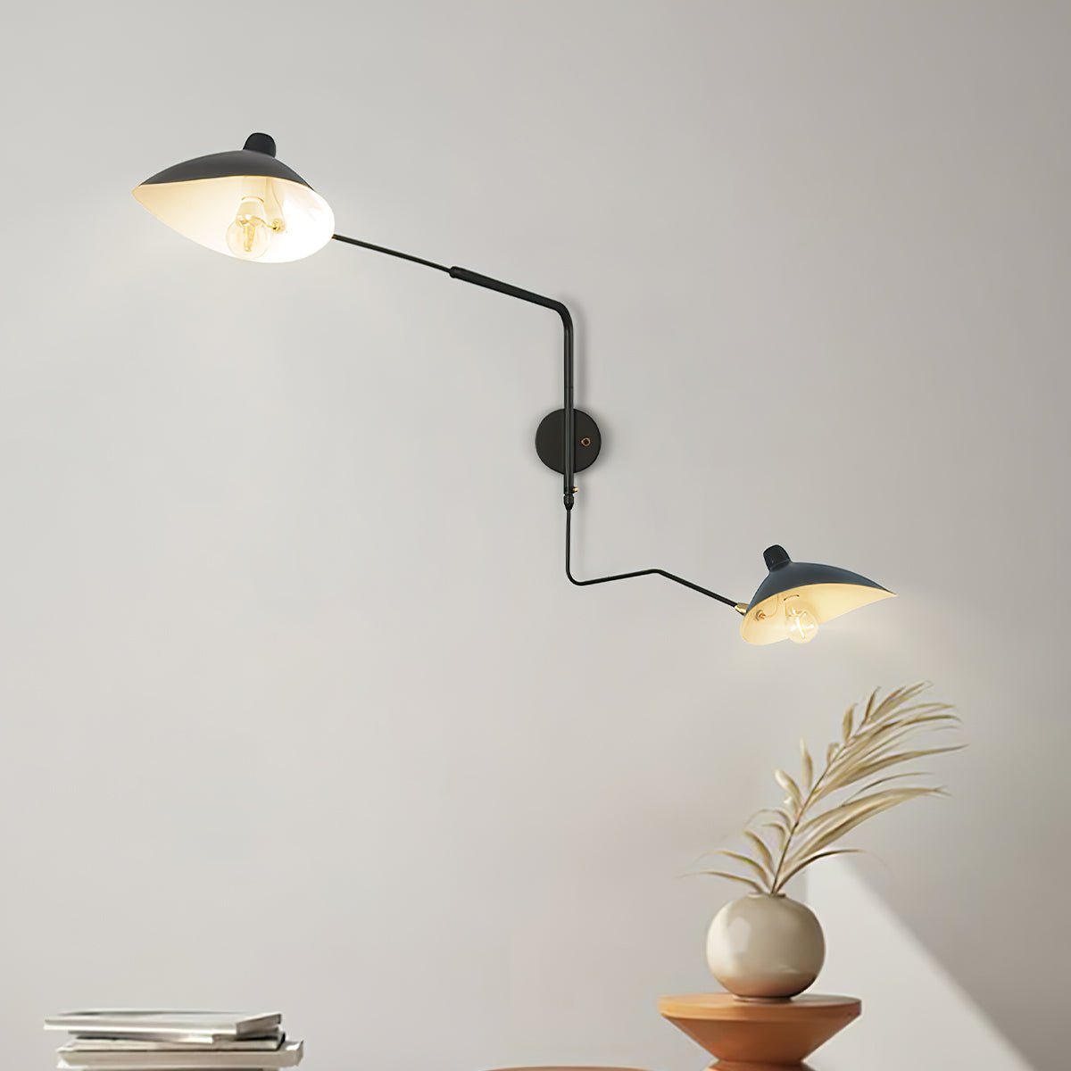 Wandlamp met Verstelbare Gelenkarm Zwart Modern Design voor Woonkamer Werkkamer Flur