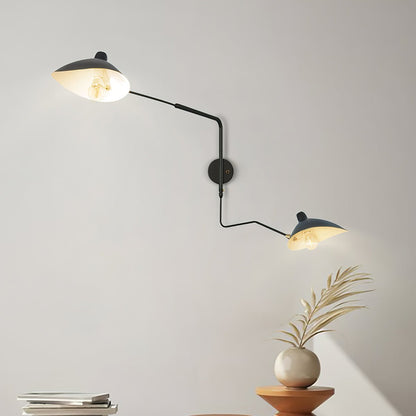 Wandlamp met Verstelbare Gelenkarm Zwart Modern Design voor Woonkamer Werkkamer Flur