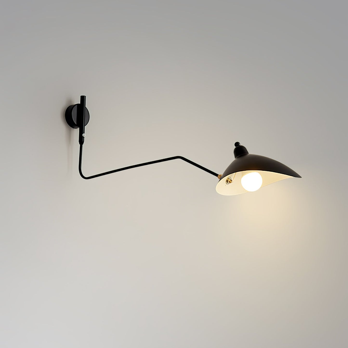 Wandlamp met Verstelbare Gelenkarm Zwart Modern Design voor Woonkamer Werkkamer Flur