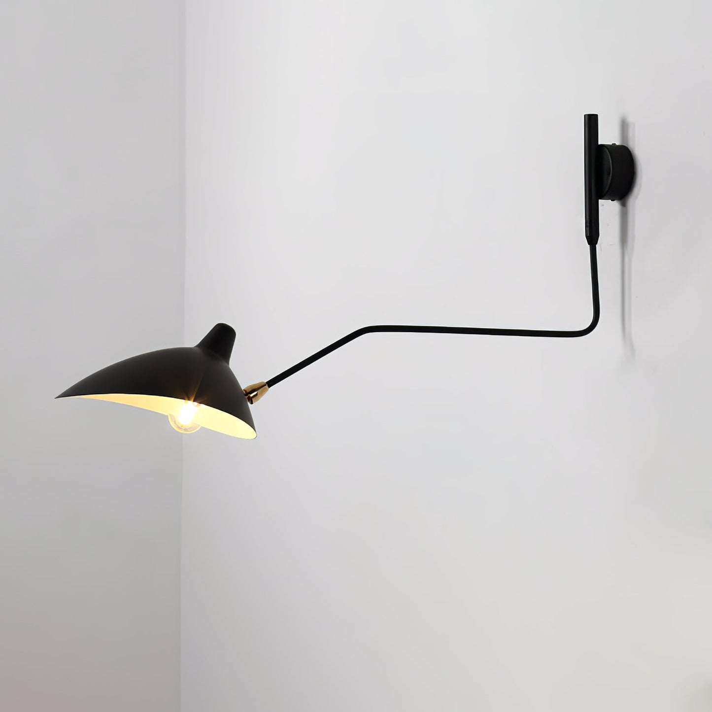 Wandlamp met Verstelbare Gelenkarm Zwart Modern Design voor Woonkamer Werkkamer Flur