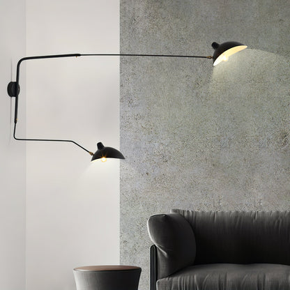 Wandlamp met Verstelbare Gelenkarm Zwart Modern Design voor Woonkamer Werkkamer Flur