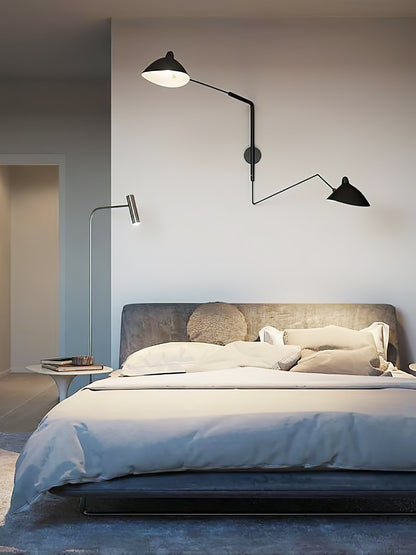 Wandlamp met Verstelbare Gelenkarm Zwart Modern Design voor Woonkamer Werkkamer Flur
