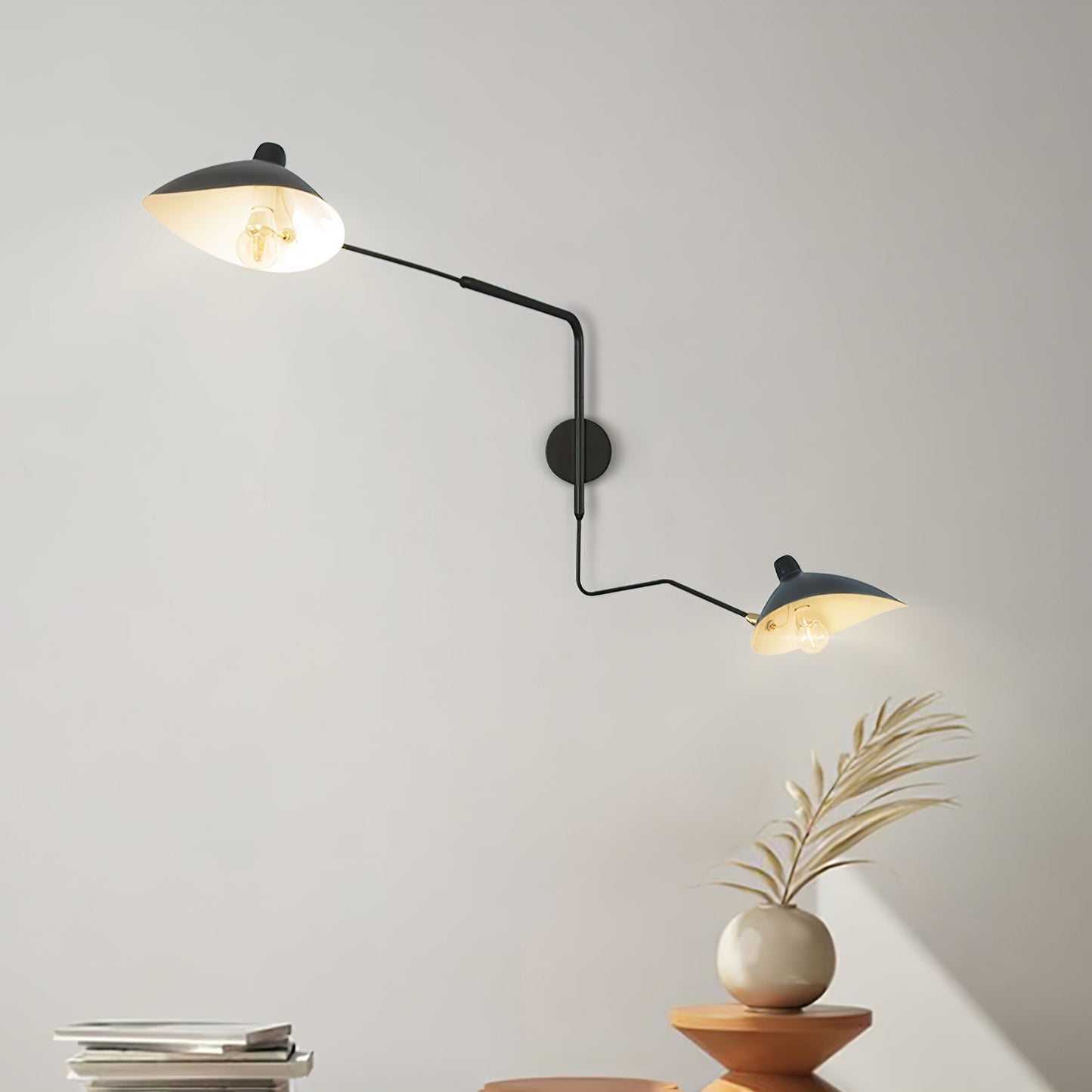 Wandlamp met Verstelbare Gelenkarm Zwart Modern Design voor Woonkamer Werkkamer Flur