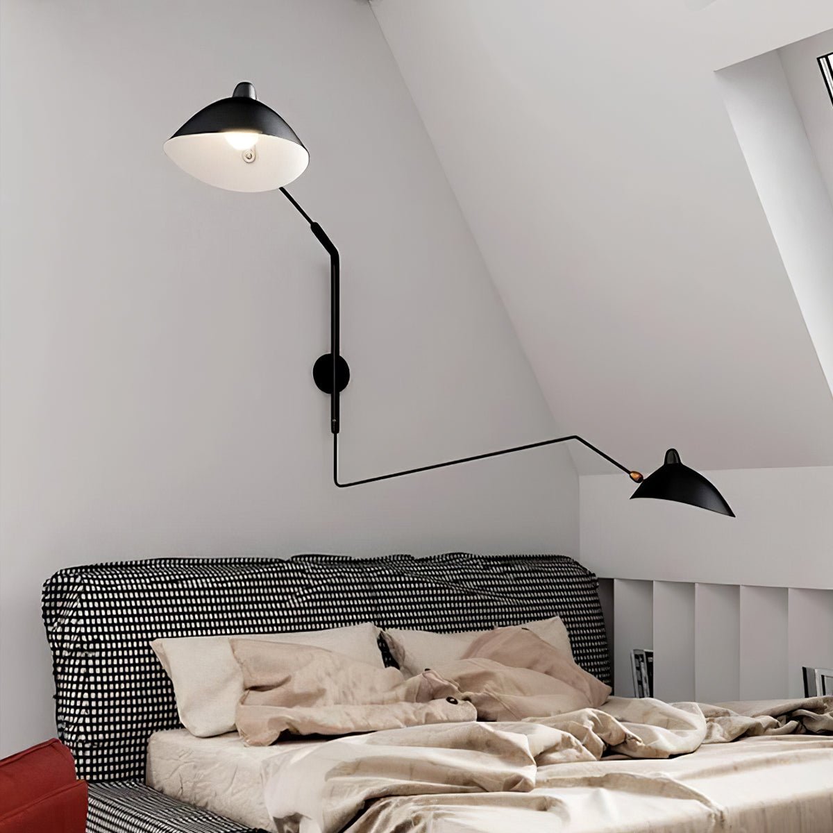 Wandlamp met Verstelbare Gelenkarm Zwart Modern Design voor Woonkamer Werkkamer Flur