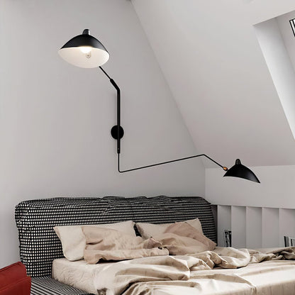 Wandlamp met Verstelbare Gelenkarm Zwart Modern Design voor Woonkamer Werkkamer Flur