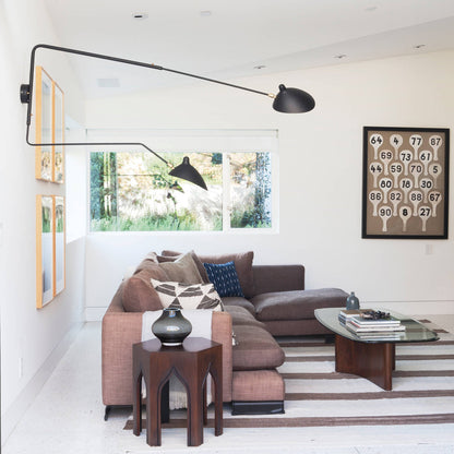 Wandlamp met Verstelbare Gelenkarm Zwart Modern Design voor Woonkamer Werkkamer Flur