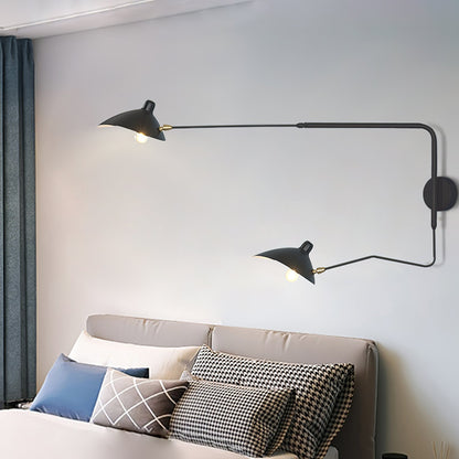 Wandlamp met Verstelbare Gelenkarm Zwart Modern Design voor Woonkamer Werkkamer Flur
