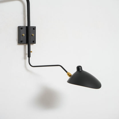 Wandlamp met verstelbare armen — industriële wandverlichting in aluminium en messing — vintage design — moderne wandlamp voor woonkamer slaapkamer