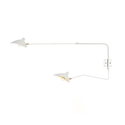 Wandlamp met verstelbare armen — industriële wandverlichting in aluminium en messing — vintage design — moderne wandlamp voor woonkamer slaapkamer