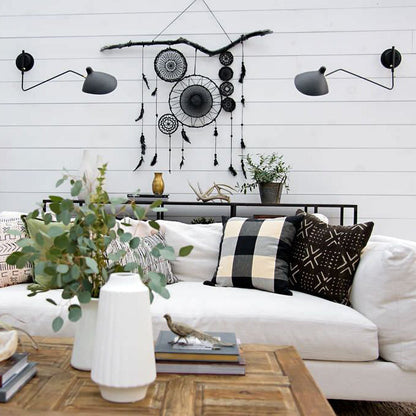 Wandlamp met verstelbare armen — industriële wandverlichting in aluminium en messing — vintage design — moderne wandlamp voor woonkamer slaapkamer