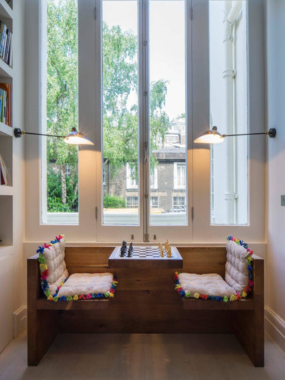 Wandlamp met verstelbare armen — industriële wandverlichting in aluminium en messing — vintage design — moderne wandlamp voor woonkamer slaapkamer