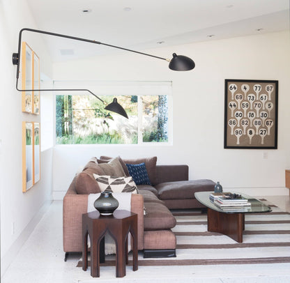 Wandlamp met Verstelbare Gelenkarm Zwart Modern Design voor Woonkamer Werkkamer Flur