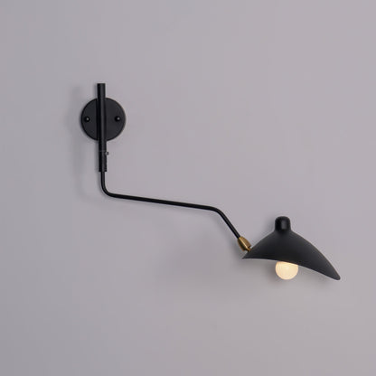 Wandlamp met verstelbare armen — industriële wandverlichting in aluminium en messing — vintage design — moderne wandlamp voor woonkamer slaapkamer