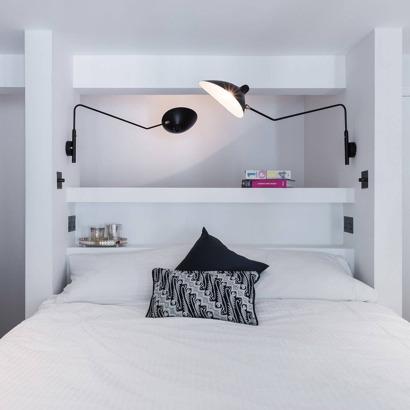 Wandlamp met Verstelbare Gelenkarm Zwart Modern Design voor Woonkamer Werkkamer Flur