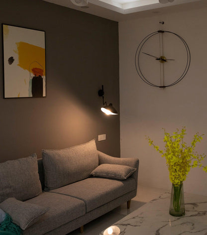 Wandlamp met Verstelbare Gelenkarm Zwart Modern Design voor Woonkamer Werkkamer Flur