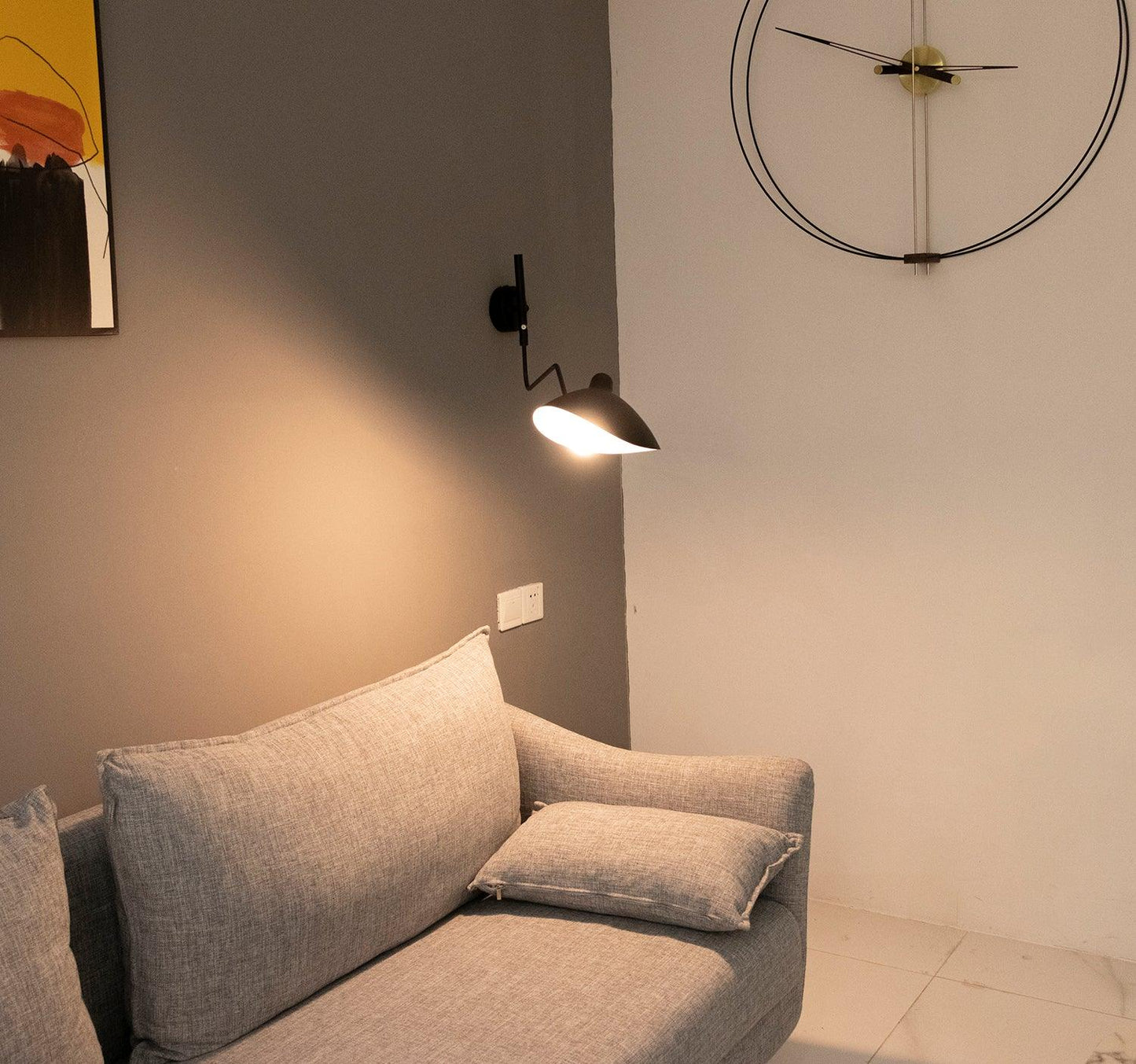 Wandlamp met Verstelbare Gelenkarm Zwart Modern Design voor Woonkamer Werkkamer Flur
