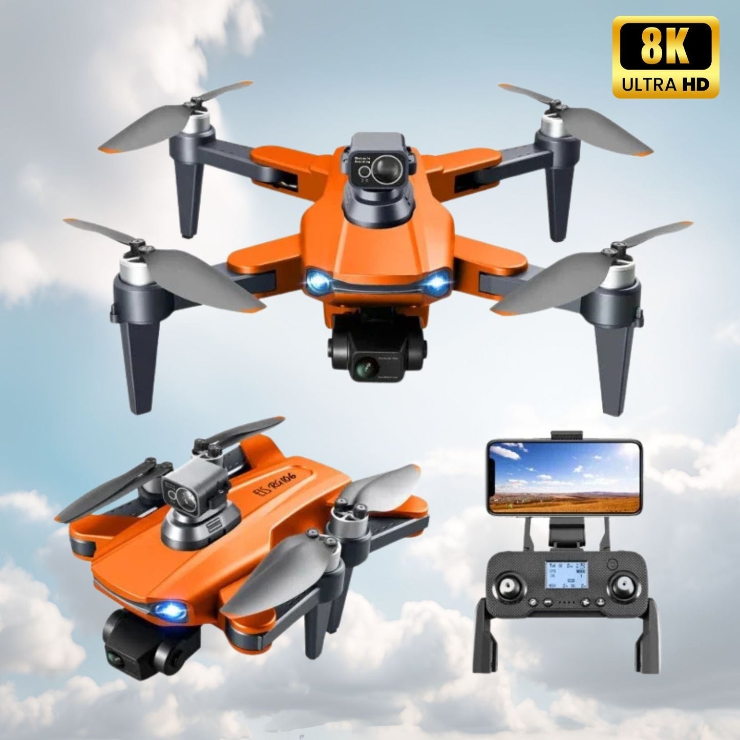 Professionele Camera Drone met 8K Dual Camera en GPS-stabilisatie – Borstelloze Motoren