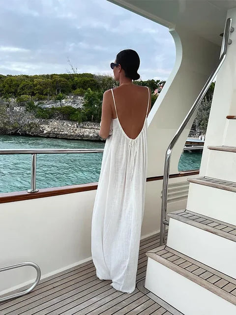 Maxi Jurk Zomerse Spaghettiband Backless Jurk