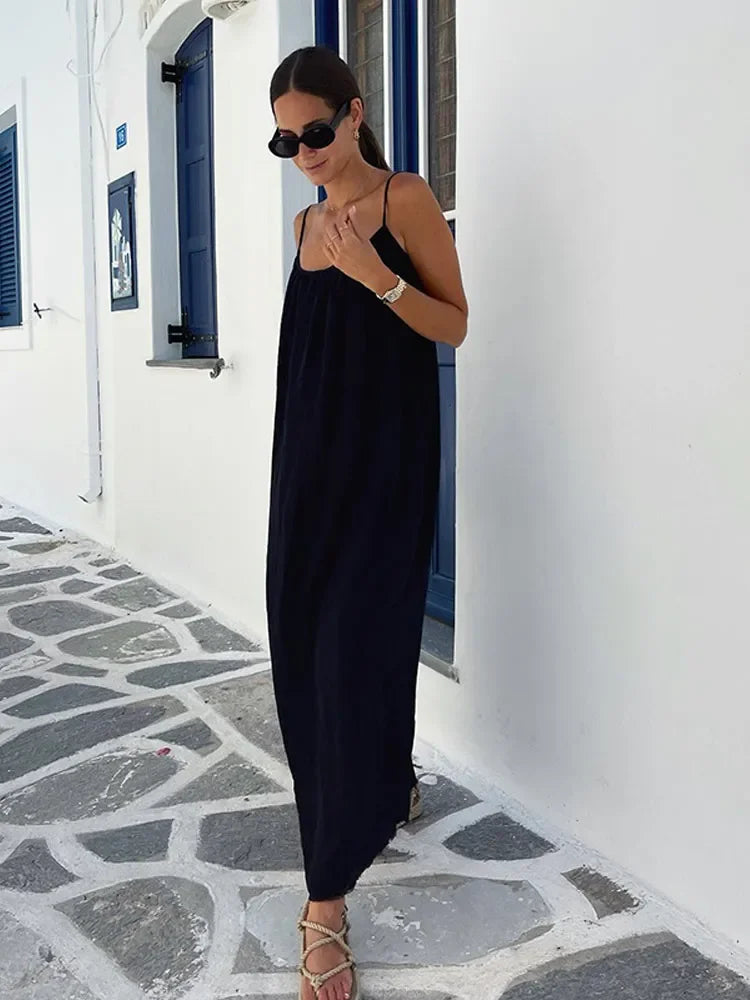 Maxi Jurk Zomerse Spaghettiband Backless Jurk