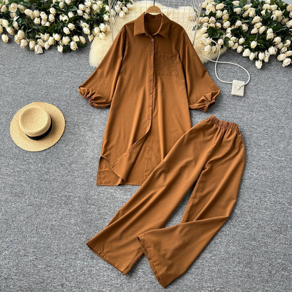 Vrouwelijke Zomerbroek Set Met Wijde Broek Comfortabel