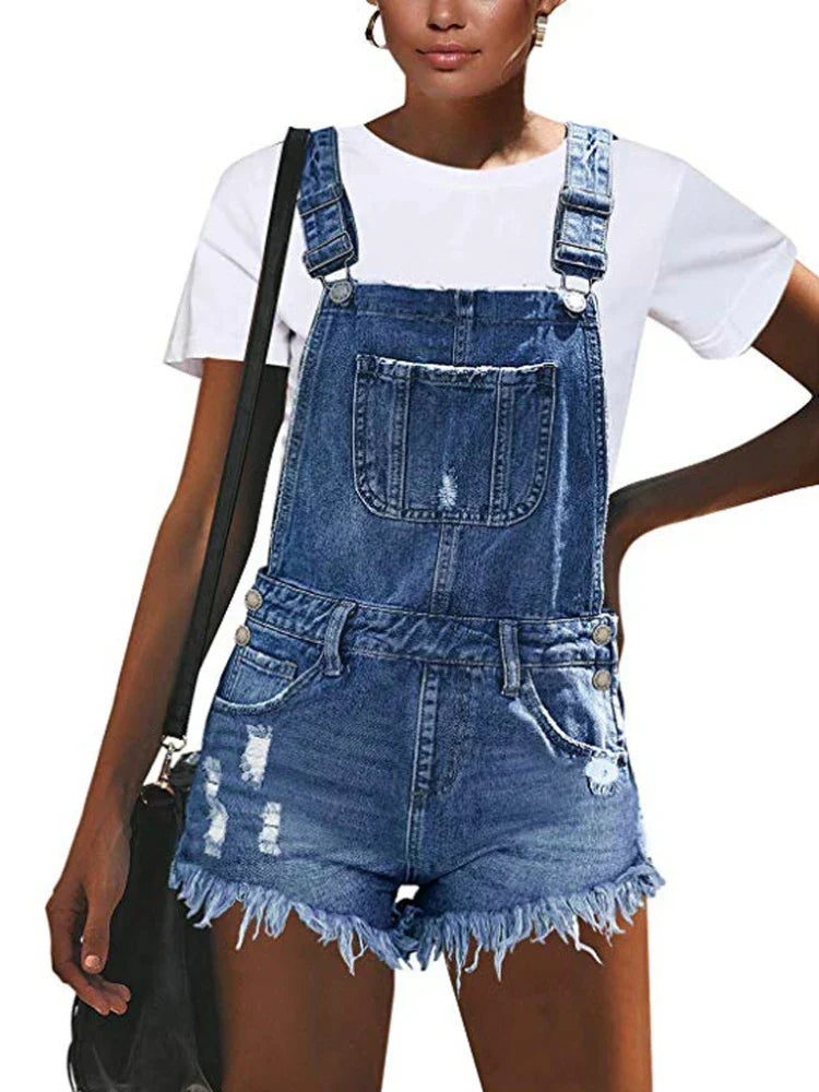 Ritssluiting Denim Jumpsuit Zomer Overalls