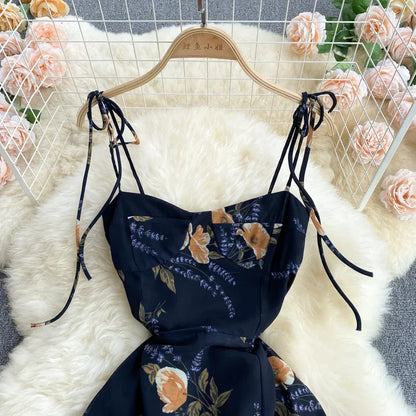 Zomerjurk Bloemenprint Chiffon Vrouwelijk Feestelijke Jurk