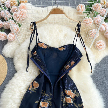 Zomerjurk Bloemenprint Chiffon Vrouwelijk Feestelijke Jurk