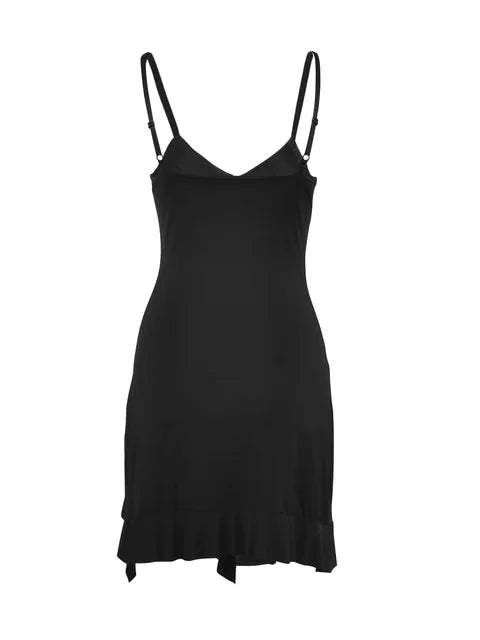 Zwarte Mini-Jurk Zomerjurk Kort en Elegант - StudioMarella