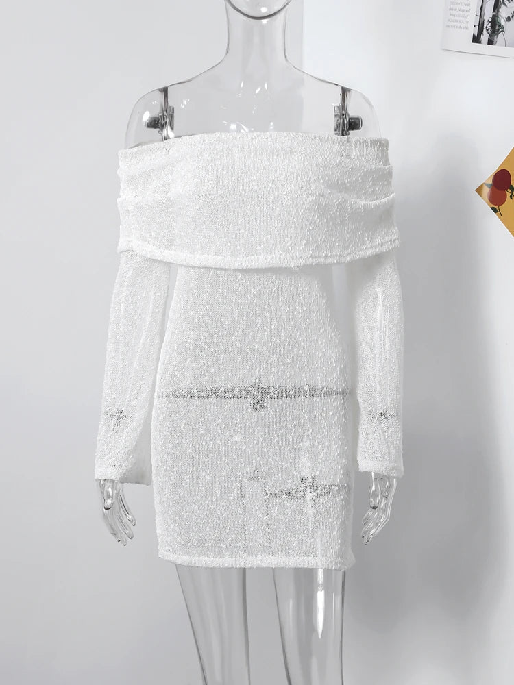 Sexy Off Shoulder Mini Jurk Zwart Kort Jurken