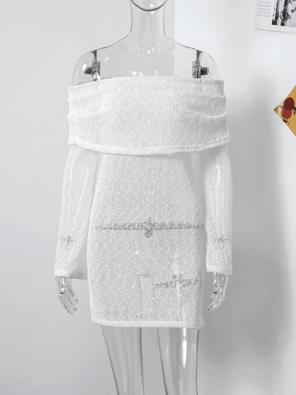 Sexy Off Shoulder Mini Jurk Zwart Kort Jurken