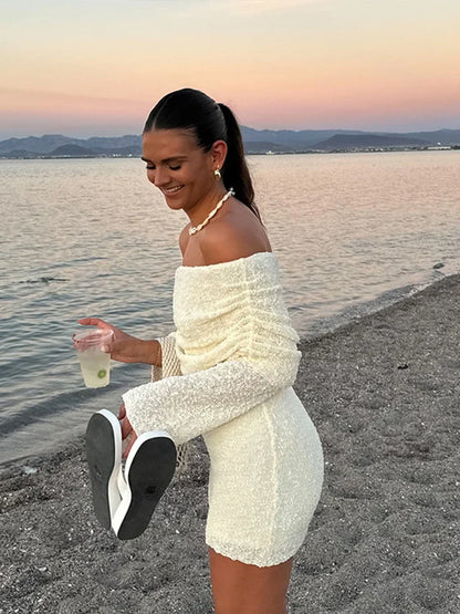 Sexy Off Shoulder Mini Jurk Zwart Kort Jurken