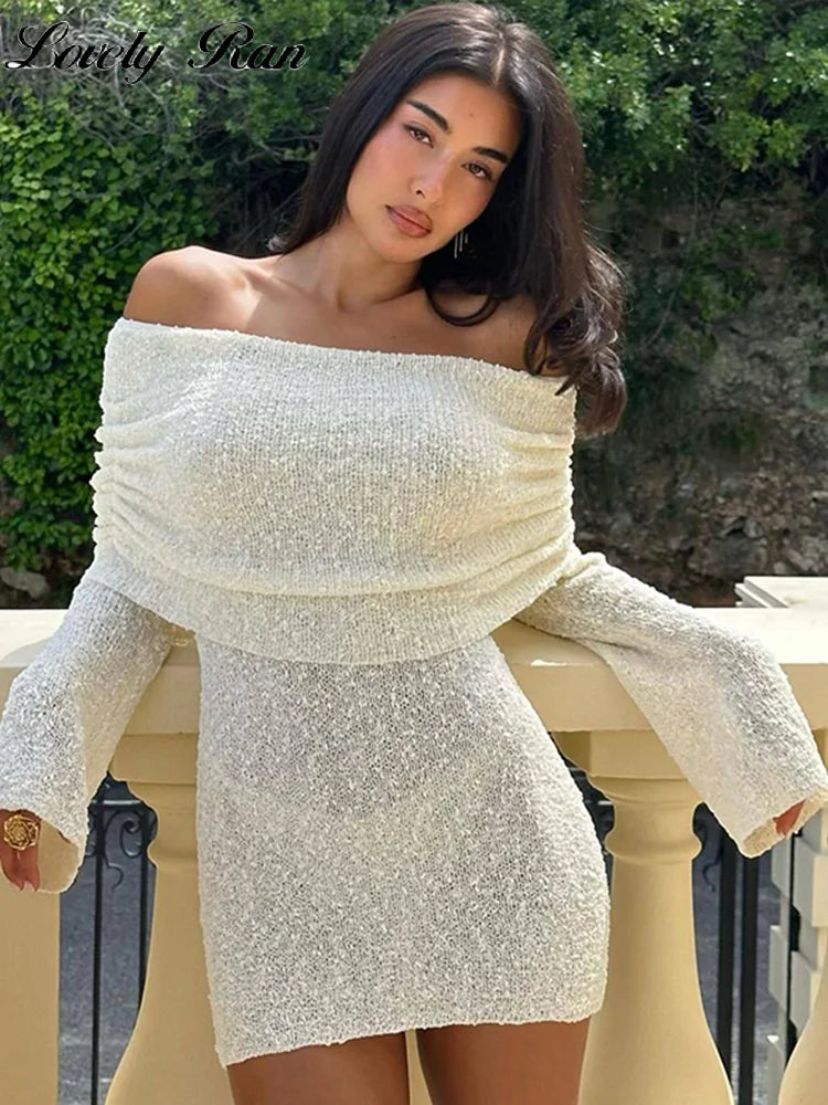 Sexy Off Shoulder Mini Jurk Zwart Kort Jurken