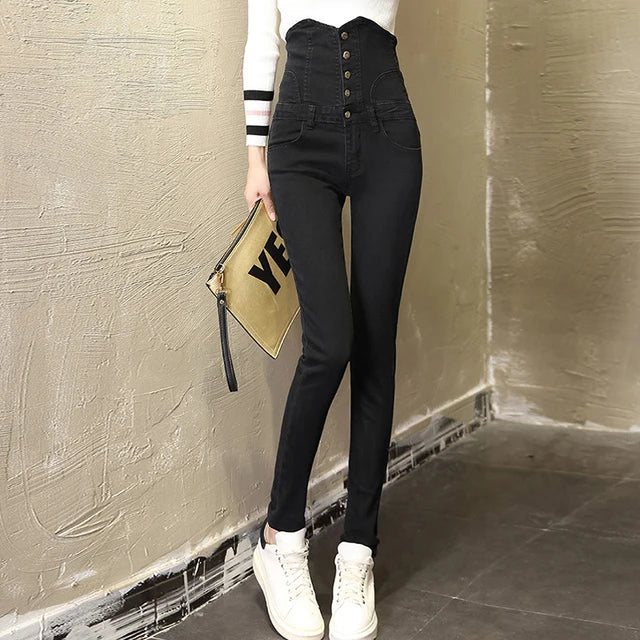 Hoge Taille Skinny Jeans Super Slim Fit